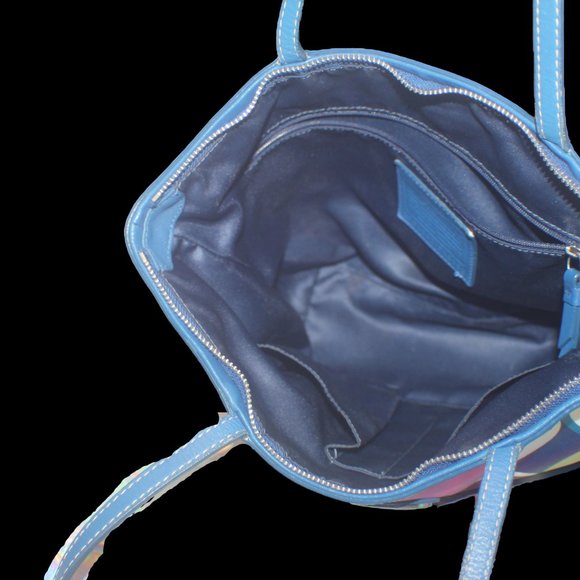 COACH SIGNATURE SCARF SATEEN TOTE - Picture 2 of 9